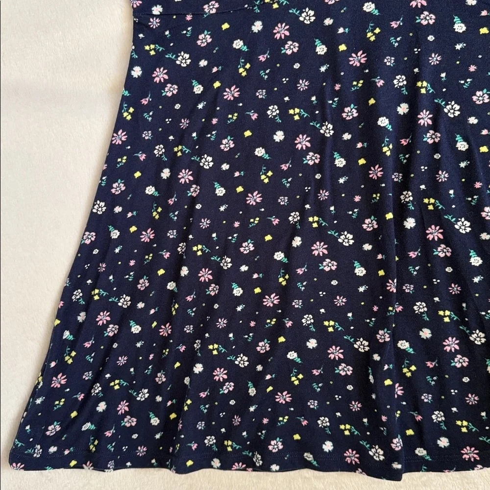 City Streets | Floral Short Sleeve Pullover Dress Navy Blue (M 10/12) - Picture 7 of 14